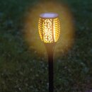 LED Solar Fackel im Flammeneffekt mit Erdspieß 4er-Pack