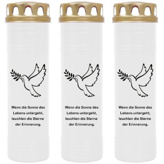 7 Tage Brenner mit Motiv (Weiß) - 3er Pack Taube