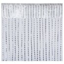 Fadenvorhang in Metallic-Optik mit Stangendurchzug Weiß 300x250cm