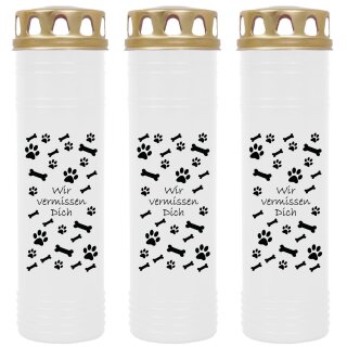 4 Tage Brenner mit Tier-Motiv (Weiß) - 3er Pack Hund Knochen