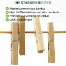 Wäscheklammern aus Bambus 6cm (96 Stück)