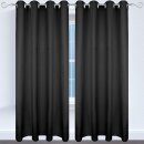 Dekoschal Ellen Ösen Blickdicht 2er Pack - 140x145cm Schwarz