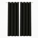 Gardinenschal Ellen blickdicht mit Ösen 2er Pack 140x145 cm Schwarz