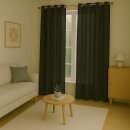 Gardinenschal Ellen blickdicht mit Ösen 2er Pack 140x145 cm Schwarz