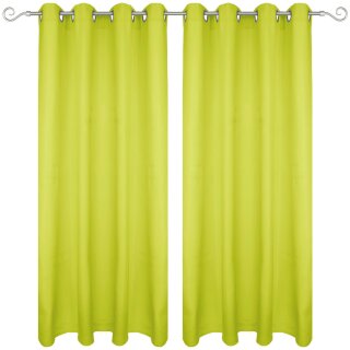 Dekoschal Ellen Ösen Blickdicht 2er Pack - 140x145cm Grün