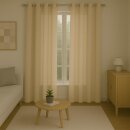 Gardinenschal Ellen blickdicht mit Ösen 2er Pack 140x145 cm Beige