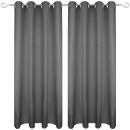 Dekoschal Ellen Ösen Blickdicht 2er Pack - 140x145 cm Anthrazit