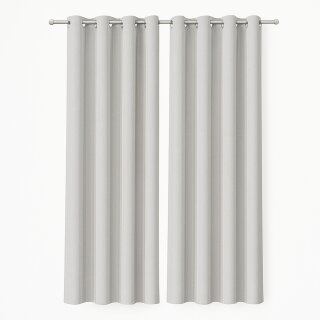 Gardinenschal Ellen blickdicht mit Ösen 2er Pack 140x145 cm Hellgrau
