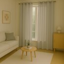 Gardinenschal Ellen blickdicht mit Ösen 2er Pack 140x145 cm Hellgrau