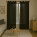 Gardinenschal Ellen blickdicht mit Ösen 2er Pack 140x175 cm Schwarz