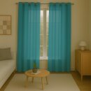 Gardinenschal Ellen blickdicht mit Ösen 2er Pack 140x175 cm Türkis