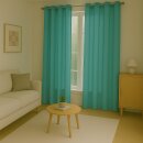 Gardinenschal Ellen blickdicht mit Ösen 2er Pack 140x175 cm Türkis