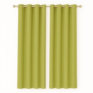 Gardinenschal Ellen blickdicht mit Ösen 2er Pack 140x175 cm Grün