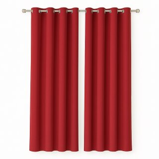 Gardinenschal Ellen blickdicht mit Ösen 2er Pack 140x175 cm Rot