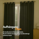 Gardinenschal Ellen blickdicht mit Ösen 2er Pack 140x225 cm Schwarz