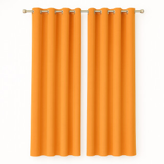 Gardinenschal Ellen blickdicht mit Ösen 2er Pack 140x245 cm Hellorange