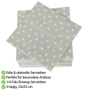 Servietten 33x33cm ( Sterneküche ), 1/4 Falz, 3-lagig, 40/80/120er Pack