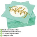 Servietten 33x33cm (Happy Birthday), 1/4 Falz, 3-lagig,...