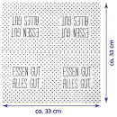 Servietten 33x33cm, 1/4 Falz, 3-lagig, 100er Pack - Essen gut, alles gut