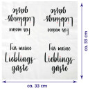Servietten 33x33cm, 1/4 Falz, 3-lagig, 100er Pack - Lieblingsgäste