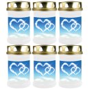 40h Brenner mit Motiv (Weiß) - 6er Pack Herz Wolke