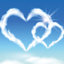 40h Brenner mit Motiv (Weiß) - 6er Pack Herz Wolke