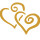 40h Brenner mit Motiv (Weiß) - 9er Pack 2 Herzen (Gold)