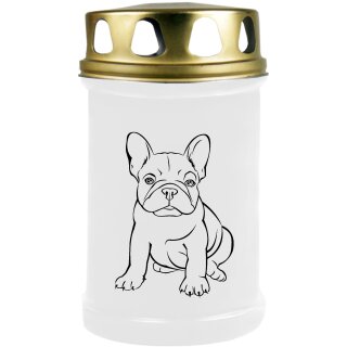 48h Brenner mit Tier-Motiv (Weiß) - 1er Pack Hund Bulldogge