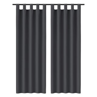 Gardinenschal Ellen blickdicht mit Schlaufen 2er-Pack Schwarz 140x145 cm