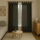 Gardinenschal Ellen blickdicht mit Schlaufen 2er Pack 140x145 cm Schwarz