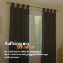 Gardinenschal Ellen blickdicht mit Schlaufen 2er Pack 140x145 cm Schwarz