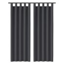 Gardinenschal Ellen blickdicht mit Schlaufen 2er-Pack Schwarz 140x145 cm