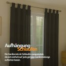 Gardinenschal Ellen blickdicht mit Schlaufen 2er-Pack Schwarz 140x145 cm
