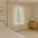 Gardinenschal Ellen blickdicht mit Schlaufen 2er Pack 140x145 cm Weiß