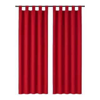 Gardinenschal Ellen blickdicht mit Schlaufen 2er-Pack Rot 140x145 cm