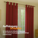 Gardinenschal Ellen blickdicht mit Schlaufen 2er Pack 140x145 cm Rot