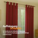 Gardinenschal Ellen blickdicht mit Schlaufen 2er-Pack Rot 140x145 cm