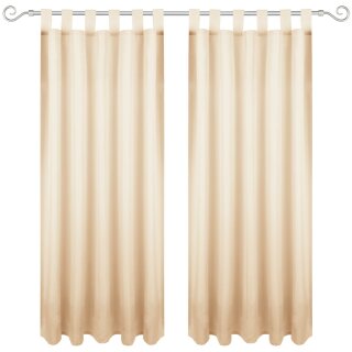 Dekoschal Ellen Schlaufen Blickdicht 2er Pack - 140x145cm Beige
