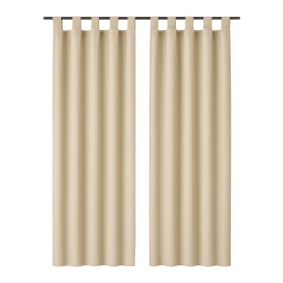 Gardinenschal Ellen blickdicht mit Schlaufen 2er Pack 140x145 cm Beige