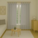 Gardinenschal Ellen blickdicht mit Schlaufen 2er-Pack Hellgrau 140x145 cm