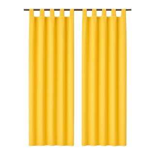 Gardinenschal Ellen blickdicht mit Schlaufen 2er-Pack Gelb 140x145 cm