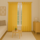Gardinenschal Ellen blickdicht mit Schlaufen 2er Pack 140x145 cm Gelb
