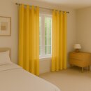 Gardinenschal Ellen blickdicht mit Schlaufen 2er-Pack Gelb 140x145 cm
