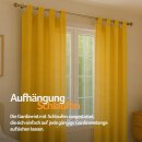 Gardinenschal Ellen blickdicht mit Schlaufen 2er-Pack Gelb 140x145 cm