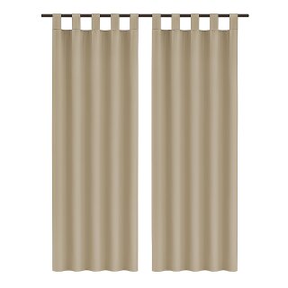 Gardinenschal Ellen blickdicht mit Schlaufen 2er Pack 140x225 cm Sandgrau