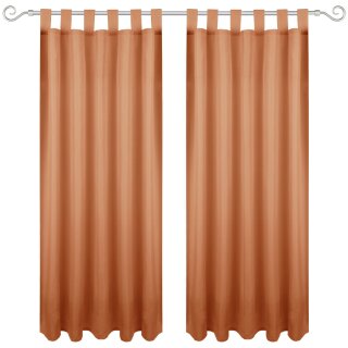 Dekoschal Ellen Schlaufen Blickdicht 2er Pack - 140x225cm Hellbraun