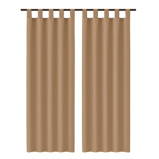 Gardinenschal Ellen blickdicht mit Schlaufen 2er-Pack Hellbraun 140x225 cm