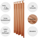 Dekoschal Ellen Schlaufen Blickdicht 2er Pack - 140x225cm Hellbraun