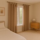 Gardinenschal Ellen blickdicht mit Schlaufen 2er-Pack Hellbraun 140x225 cm