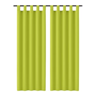 Gardinenschal Ellen blickdicht mit Schlaufen 2er Pack 140x225 cm Grün